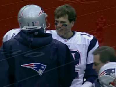 [Highlight] Tom Brady takes big hit from Nate Clements, gets up immediately (Dec. 16, 2001) 