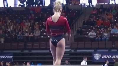 Northern Illinois’s Katherine “The Stallion” Prentice 🖤❤️🤍🤸<wbr>‍♀️