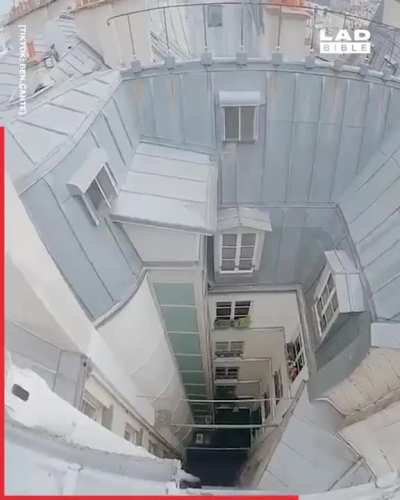 Modern day Charlie Chaplin - rooftop parkour.