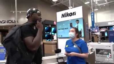 TikToker tries too hard to be funny and harasses employee who asked him to put a shirt on or leave the store