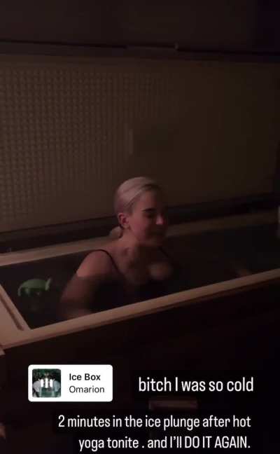 Inside a ice plunge | IG story December 2023