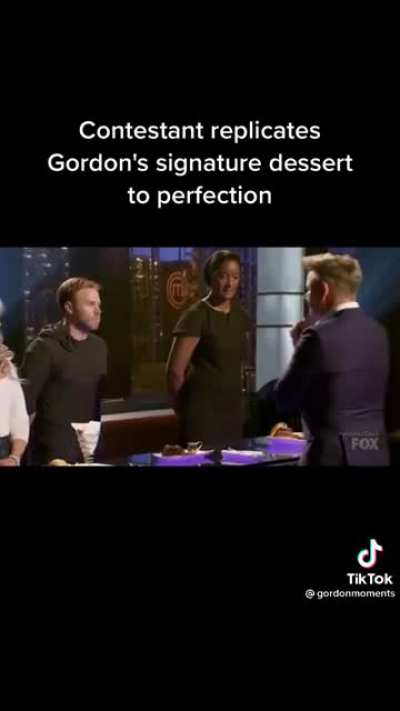 Master chef contestant replicates Gordon Ramsey’s signature dish to perfection (happy freakout)