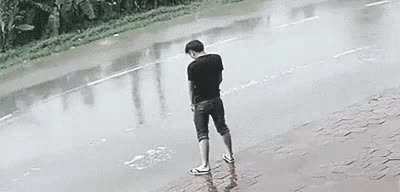 Peeing in the middle of street