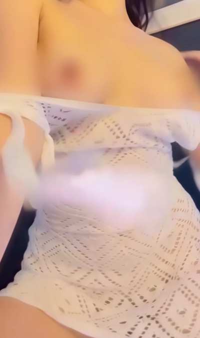 White dress topless