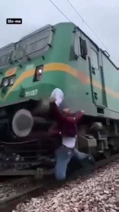 Idiot tiktoker gets hit by a train(probably in heaven rn)