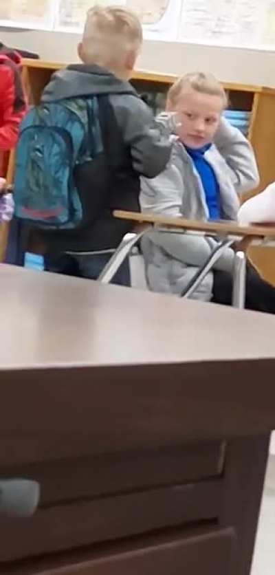 Getting ready for school.