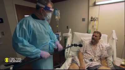 Guy in hospital recovering from Covid says he still wouldn’t have gotten the vaccine because the government can’t tell him what to do