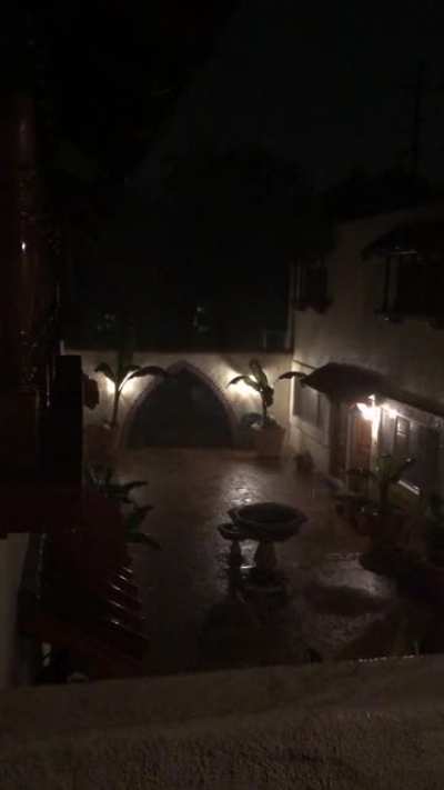 First rain of the year in Santa Barbara, CA. A bit of hail came right after this.