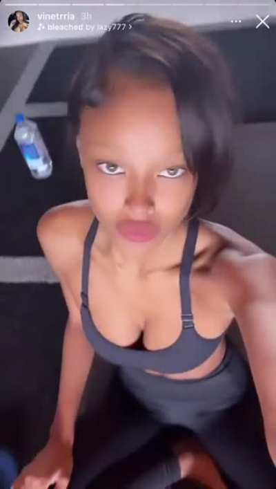 Hot in black bra