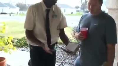 The funniest door to door salesman