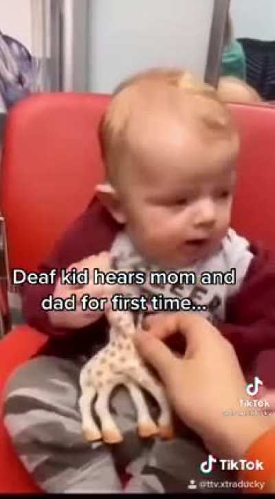 Deaf kid hears for the first time