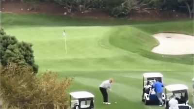 Imagine golfing like this after spending 25% of your time in office doing it.