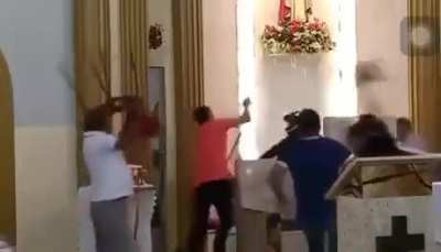 Robber in a church
