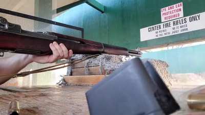 Got a cool shot of the clip ejecting from my M1 Garand