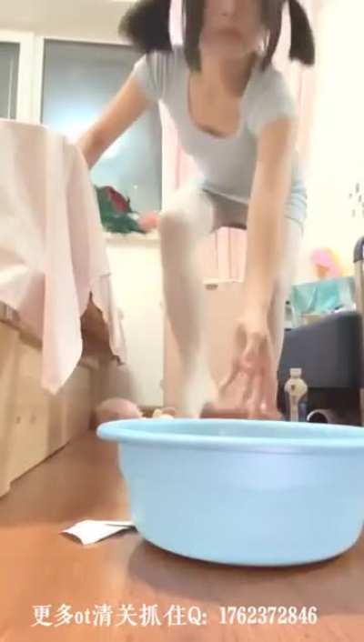 Cute Asian Drinks Milk Then Autovomits It Back Up