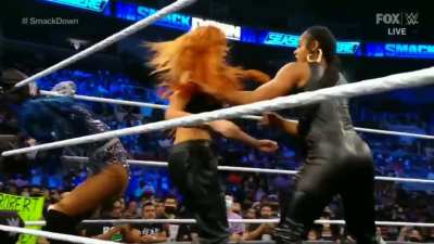 Tonight on SmackDown, Part 1: A brawl between Bianca Belair, Sasha Banks, & Becky Lynch kicksoff the show!