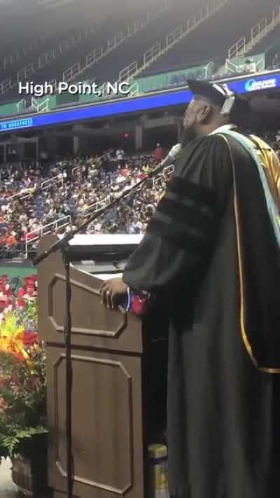 In North Carolina, this principal stood at the podium on Graduation Day. Instead of just a speech, he performed Whitney's 