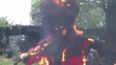 Setting tickle-me-Elmo on fire