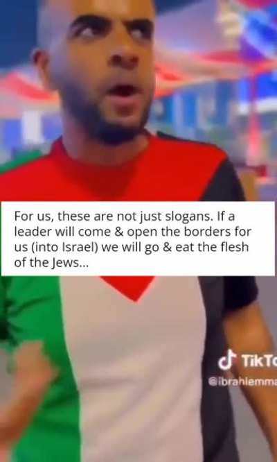 palestinian supporter at the World Cup in Qatar from Oman says the Arabs would go full Jeffrey Dahmer on the Jews if they had access. 