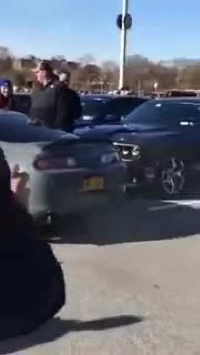 The strange sound of the car.