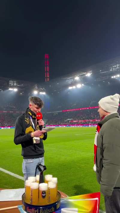 German football referee, Pascal Kaiser, proposed to his boyfriend on the FC Koln field in Cologne, Germany.