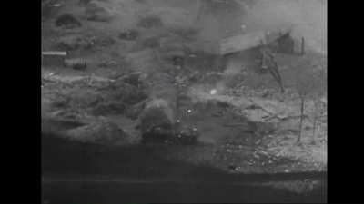 Henschel Hs 129 attack runs on a Lend-Lease Sherman tank with 20 and 37mm cannon