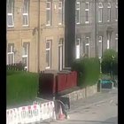 Chav goes mental on roof