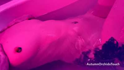 You can hear my sexy moans as I grope my cute titties and pierced nipples, listening to music in the bath...