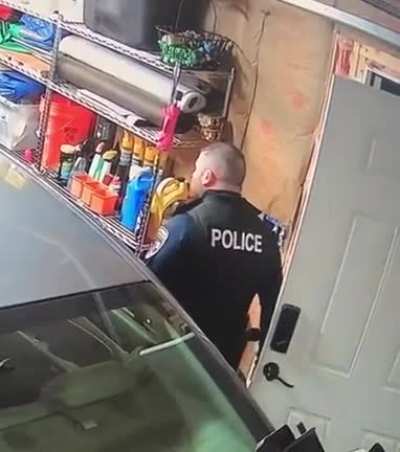 Officer damages private property while executing a search warrant