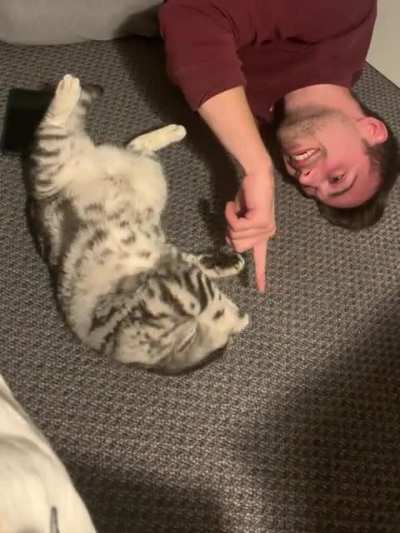 Does anyone else do this with their cat? I think she’s trying to teach me something.