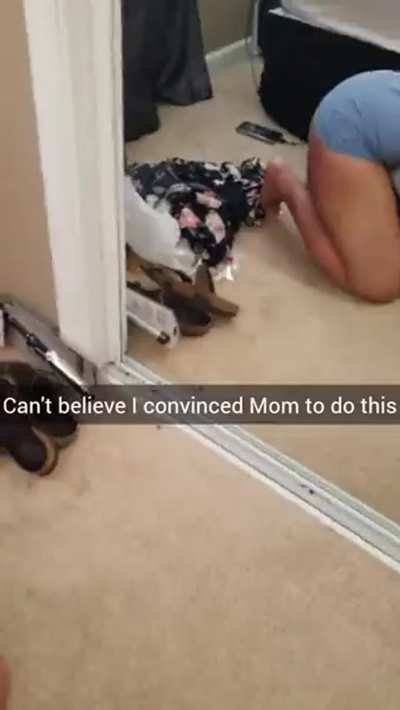 Mom doesn’t mind getting on her hands and knees