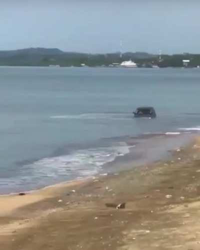 Driving on the shore line