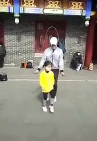 Synchronized rope jumping with dad