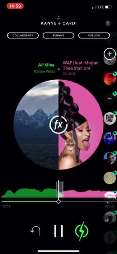 Kanye —> Cardi B & Megan Thee Stallion