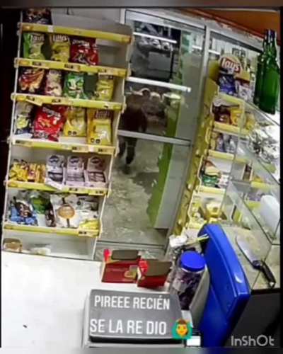 Just a kid casually running into a glass door
