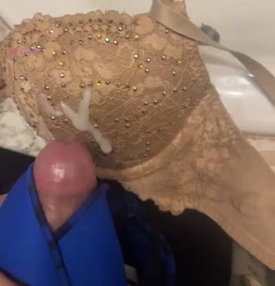 first ever cum on bra. nude 32A.
