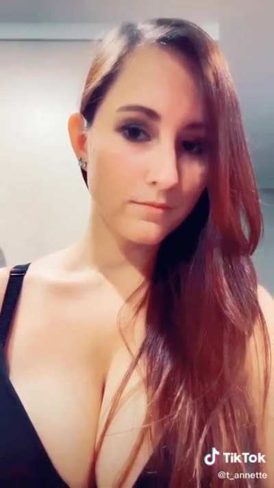 Bouncing her melons for us
