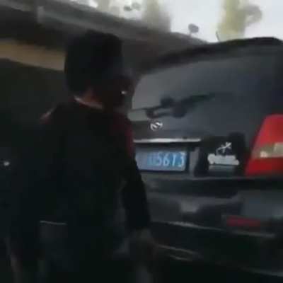 Poor guy just wanted to repair the car...