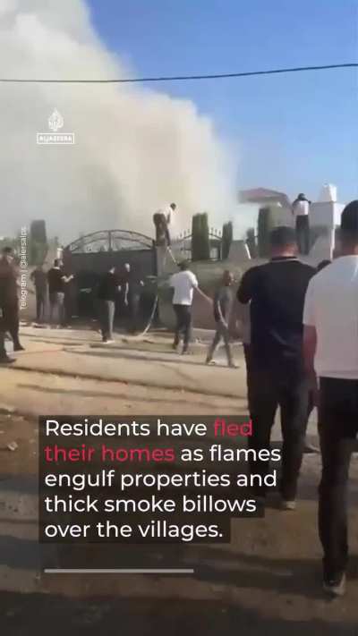 Israeli settlers have set fire to Palestinian homes and vehicles in villages near Nablus, as rights groups warn of ‘mass pogroms’ following a deadly shootout that left at least four Palestinians and two Israelis dead on Friday morning