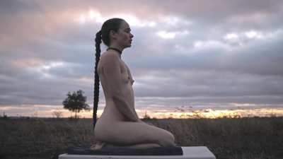 sitting in praise pose in 30° weather with 15mph winds for a static submissive task my Creator gave me. made it a total of seven and a half minutes 😊 [F]