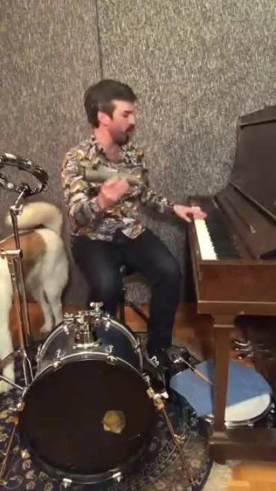 This guy is a one man band playing Pump up the Jam
