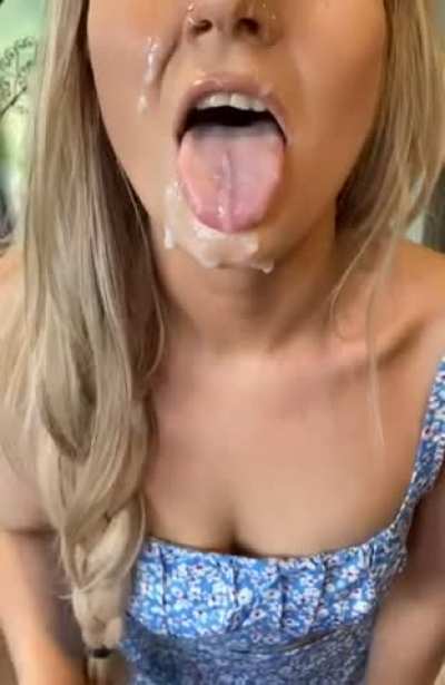I’m happiest with cum all over my face