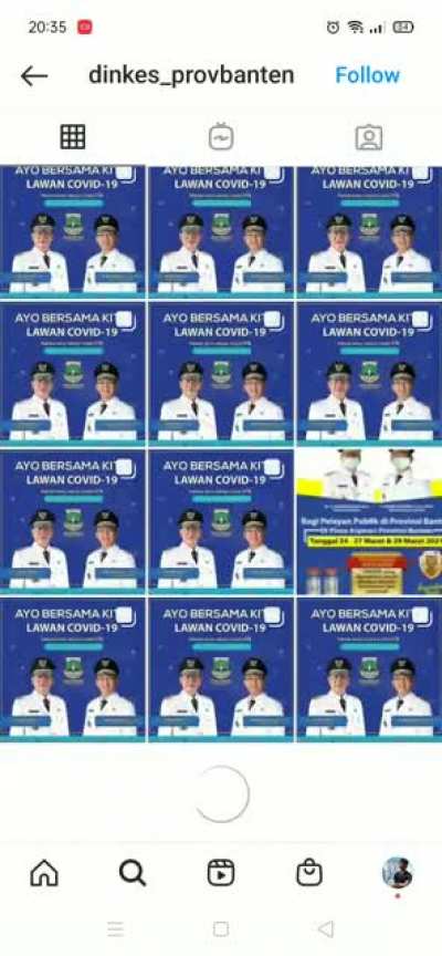 IG resmi dinas suatu provinsi