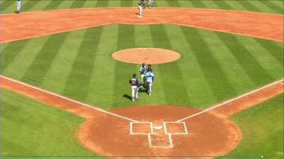 [Highlight] [Highlight] Austin Riley was awarded second while Travis d'Arnaud faced Shane McClanahan, the announcers don't seem to know what happened.