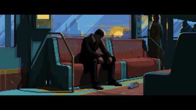 A calm moment from our game (pixel art by Weilard, music by me)