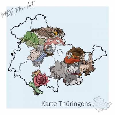Ich habe mal die Landkreise von Thüringen illustriert. 😅