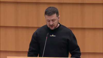 President Zelensky almost brought to tears in the European parliament