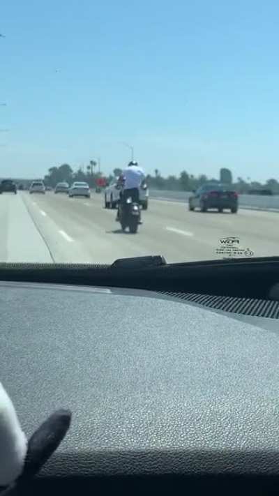 Recliner surfing, drum rolling, air guitar playing idiot.