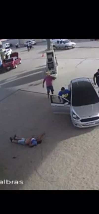 Pulled off bus, beaten almost to death, and shot