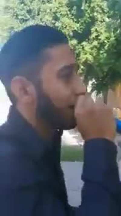 Guy serenades girl with boyfriend